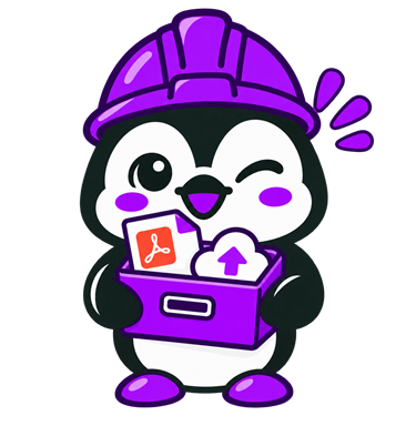 Swish-comish penguin carrying a secure document archive